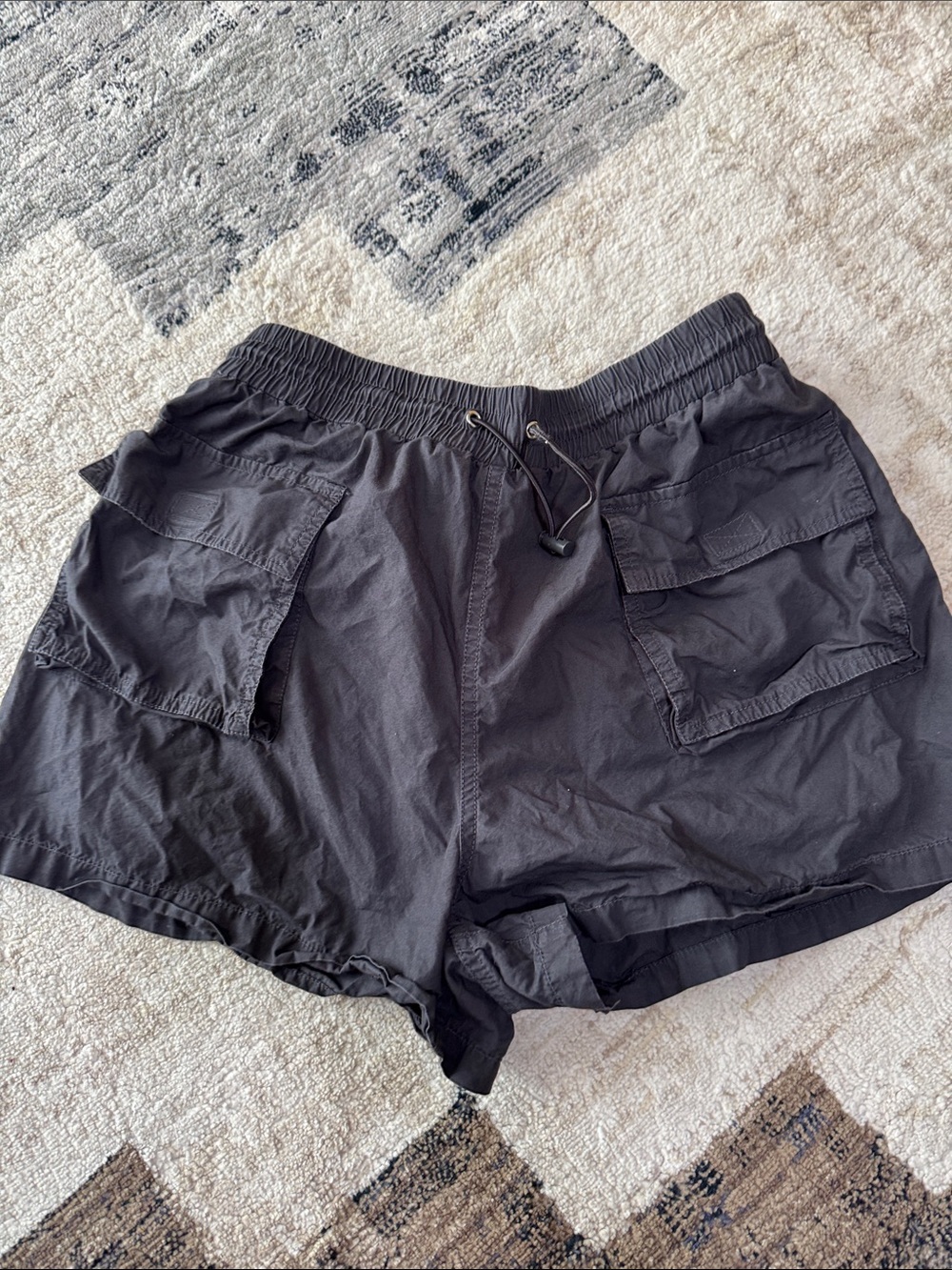 bp Black Cargo Pocket Drawstring Shorts